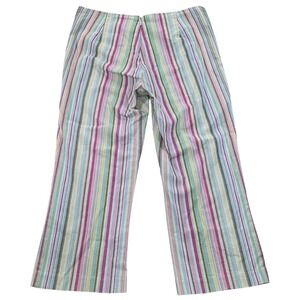 Bisou Bisou Michele Bohbot Pastel Striped Cotton Blend Pants‎ Size 6